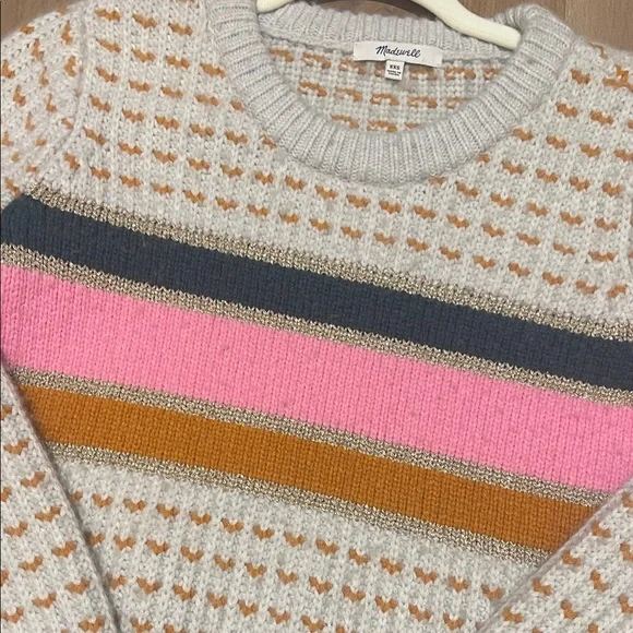 Madewell Gray and Orange Knit Sweater - Picture 3 of 4